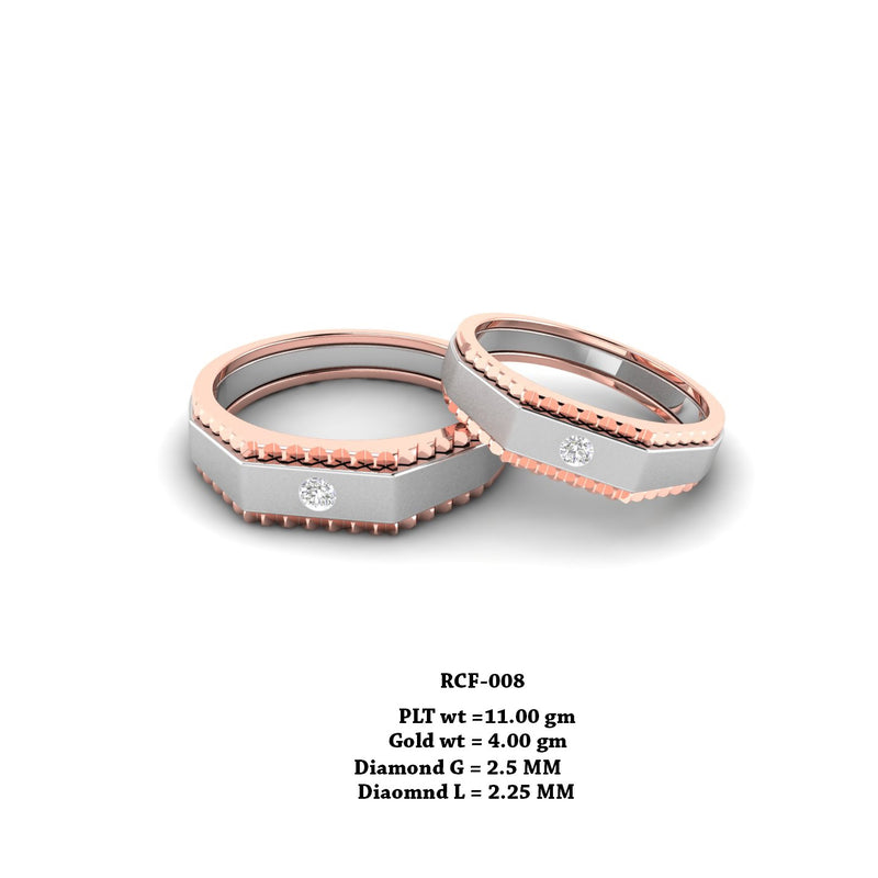 Showroom of Fancy rose gold design couple rings | Jewelxy - 167524