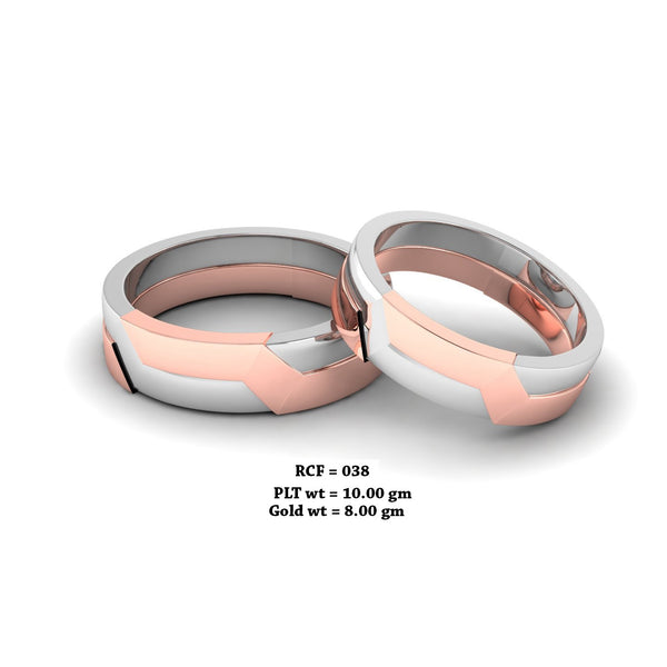 RCF 038" The Orbital Style " platinum Couple Rings