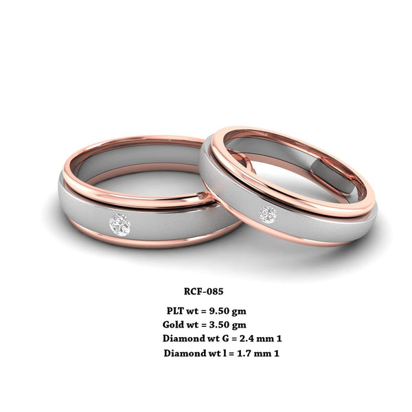 Platinum & 18kt Handmade Wedding Ring in 8.5mm Comfort Fit – deBebians