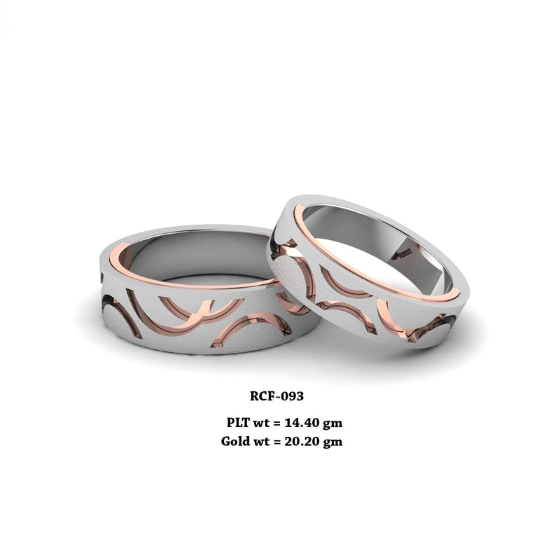 RCF 093" The Waved " platinum Couple Rings