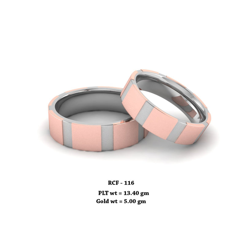 RCF 116" The Blocks " platinum Couple Rings