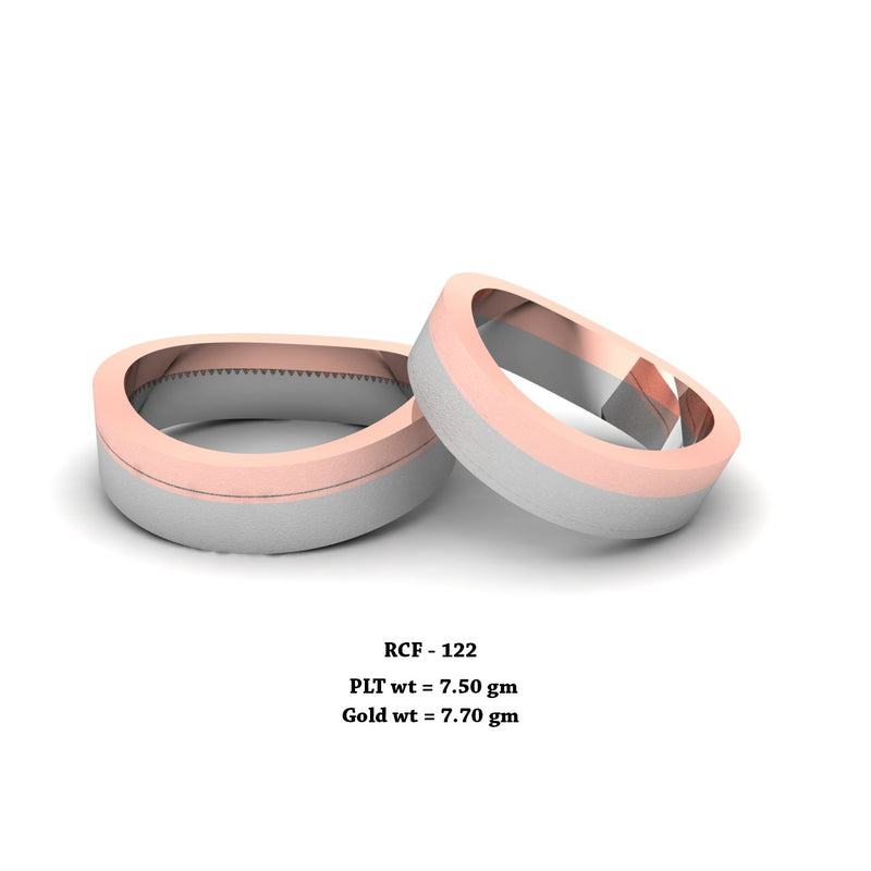 RCF 122" The Bold Style " platinum Couple Rings