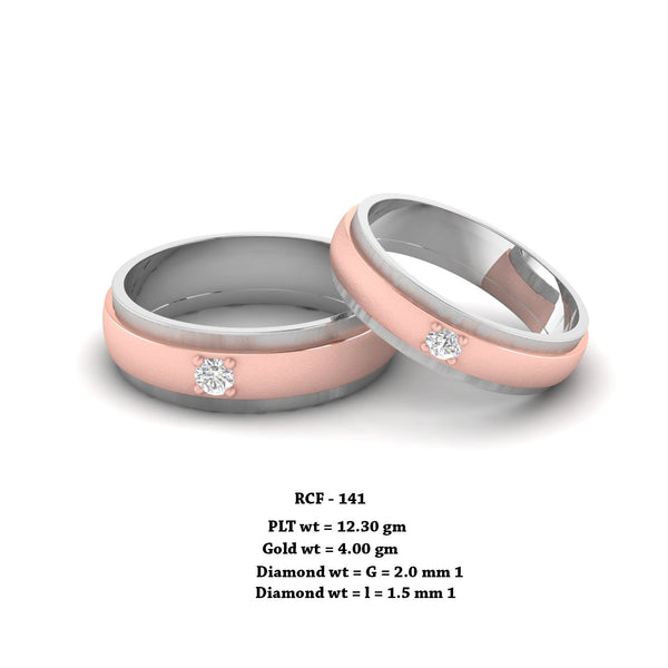 RCF 141 platinum Couple Rings Studded with Diamond