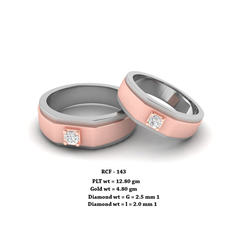 RCF 143 platinum Couple Rings Studded with Diamond