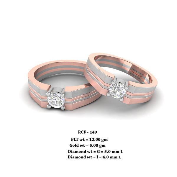 RCF 149 platinum Couple Rings Studded with Diamond