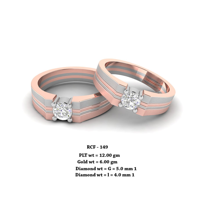 Evermore Band 18KT Rose Gold Couple Ring -Single Piece