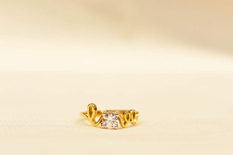 Eria 22K Gold Swarovski Ring - R103 - View 1