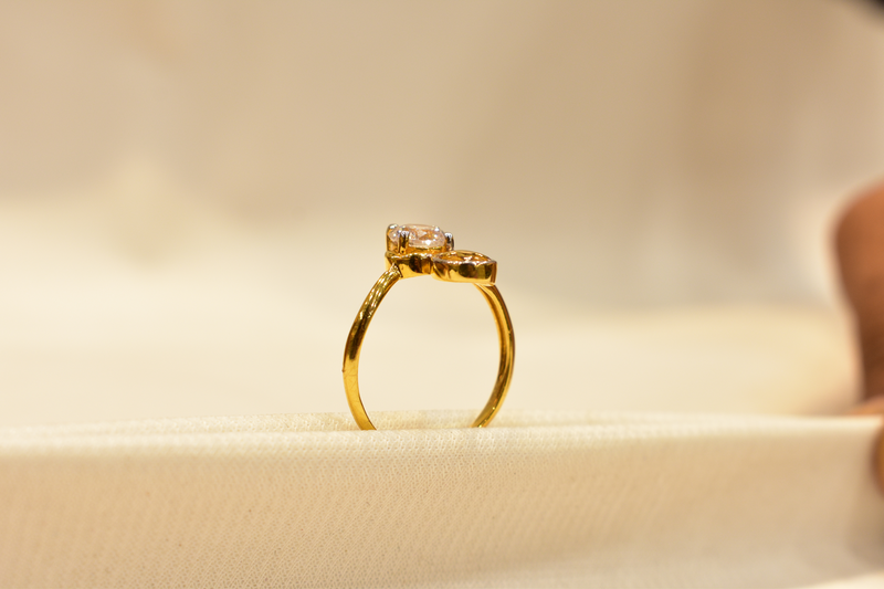 Eria 22K Gold Swarovski Ring - R107 - View 4